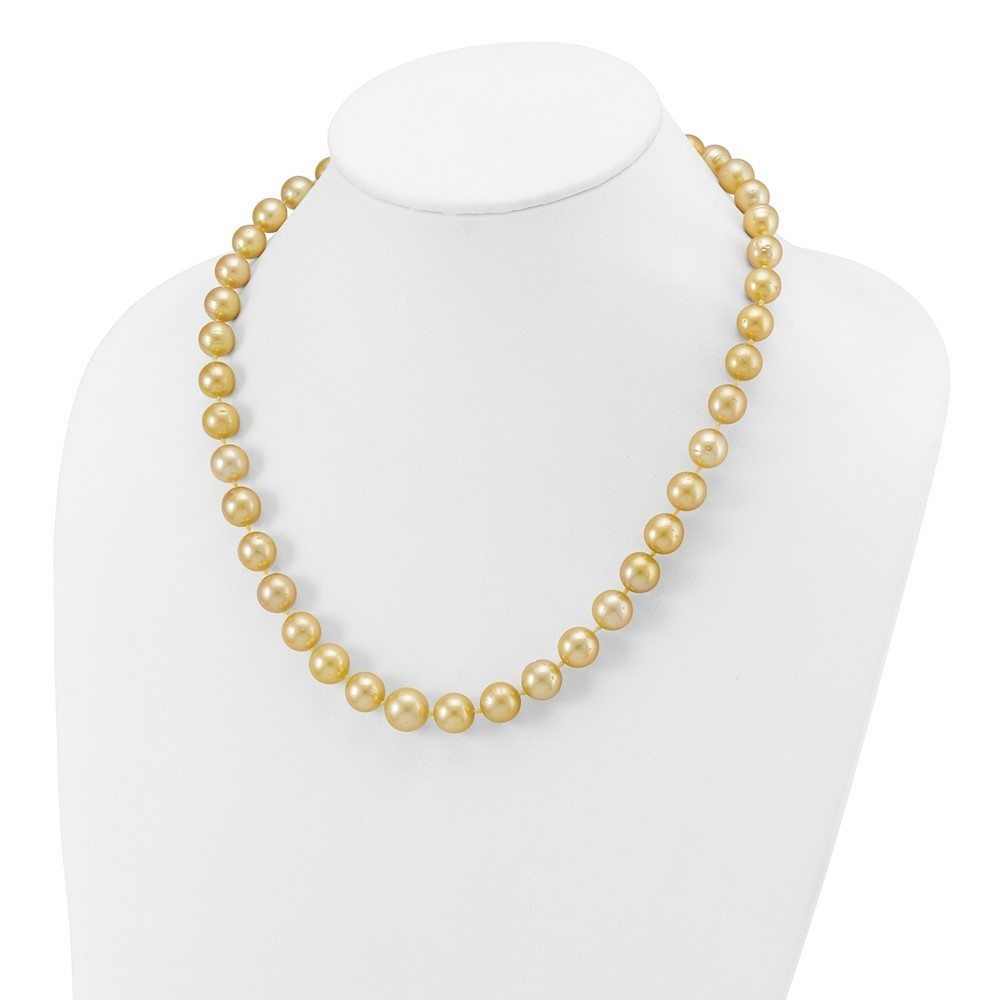 14k Y Gold 9-12mm Golden South Sea Saltwater Cultured Baroque Pearl 19" Necklace